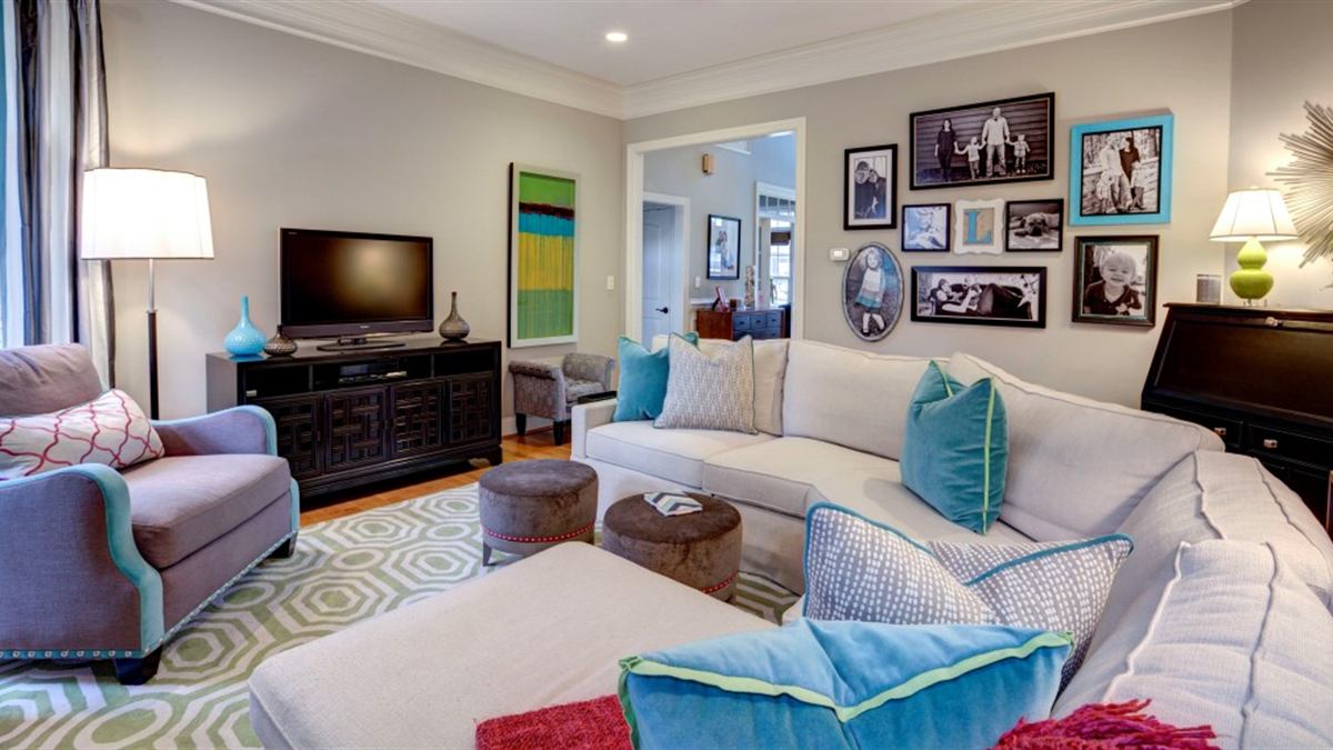 A family room in Apex designed by Design Works Studio